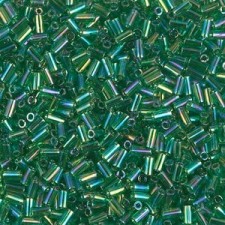 Miyuki Bugle 3mm Beads Transparent green ab BGL1-179